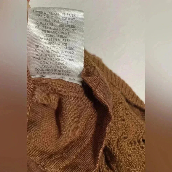 House of Harlow 1960 Brown Cropped Knit Tank Top Ruffle Hem Size Medium - Picture 5 of 8